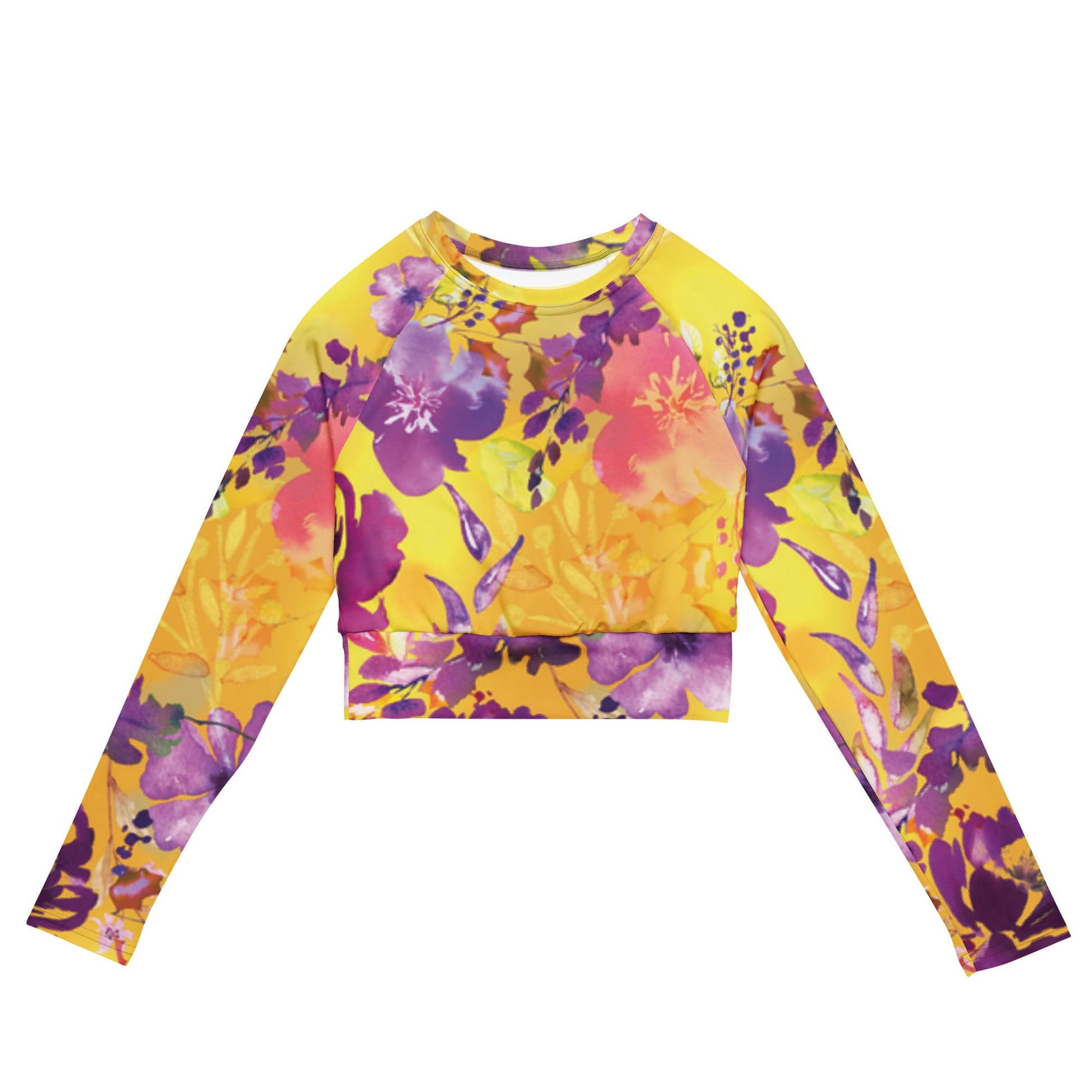 All-over print long sleeve midi floral dress