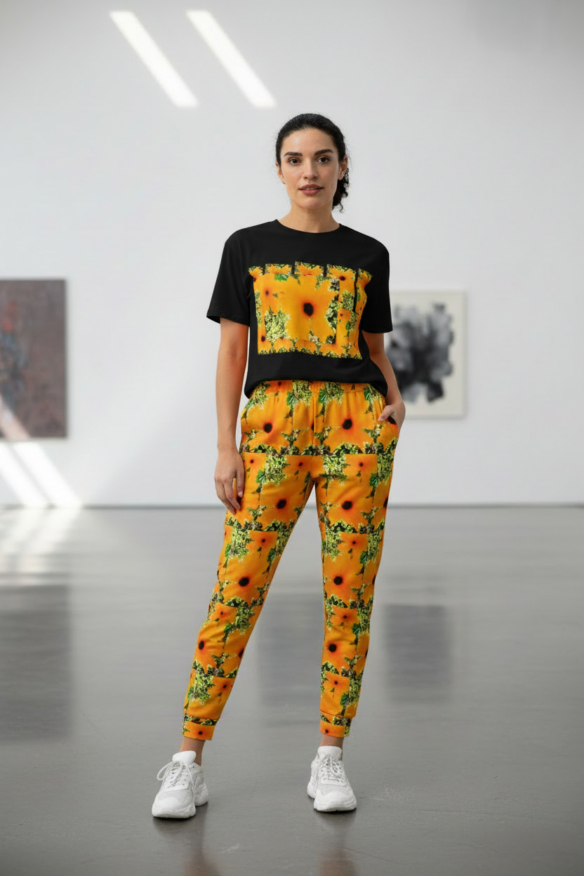 Spring Flower — Black Shirt with Design